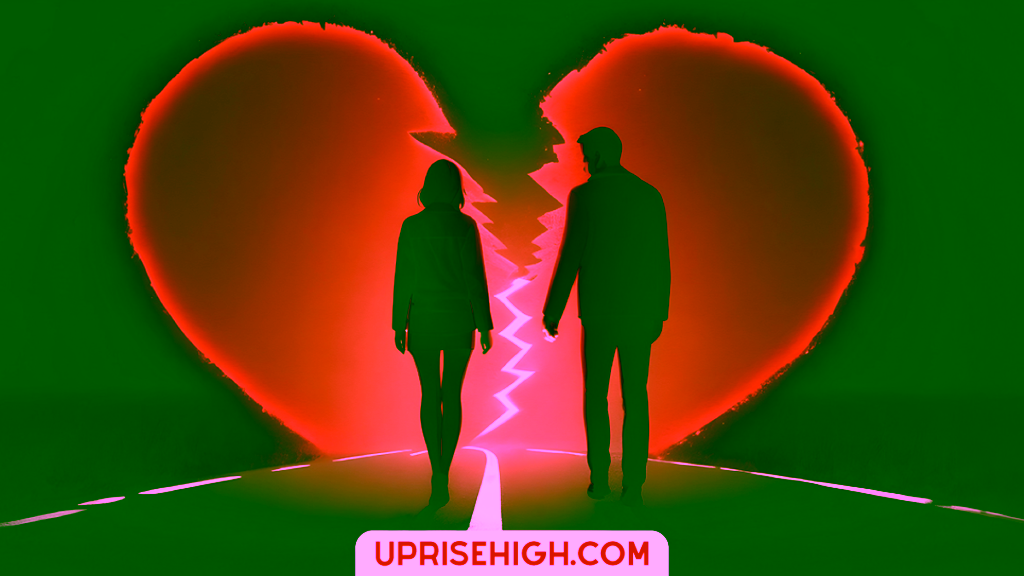 A man and a woman moving toward breakup.