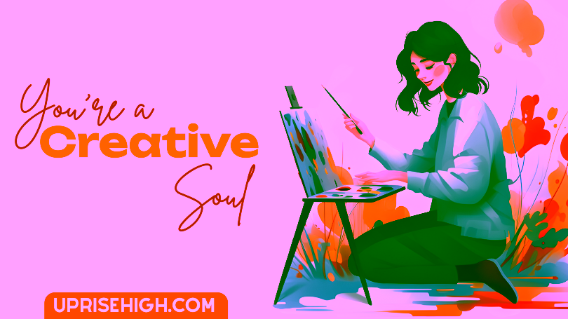 A creative girl painting a picture.