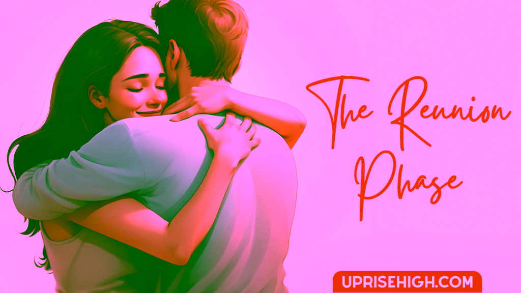 A girl and a guy hugging each other after reunion.