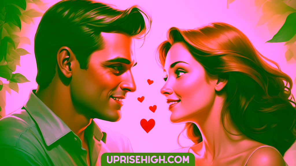 A guy looking into girl's eyes with emotions of love.