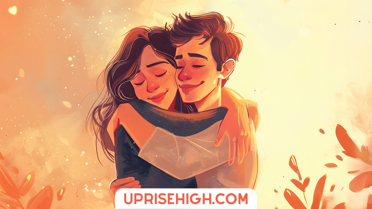 A guy hugging his girlfriend.