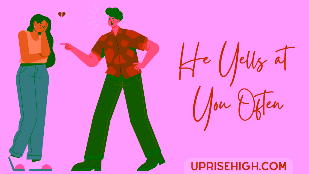 A guy yelling at his girlfriend.