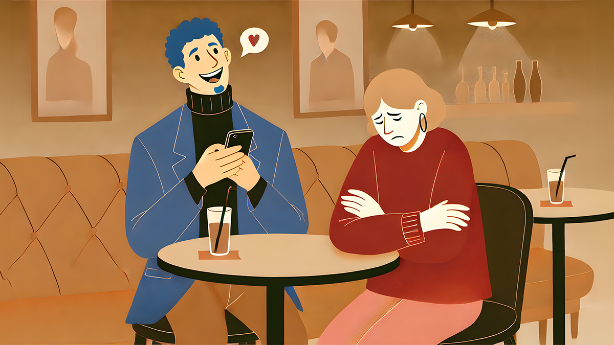 Guy talking to another woman