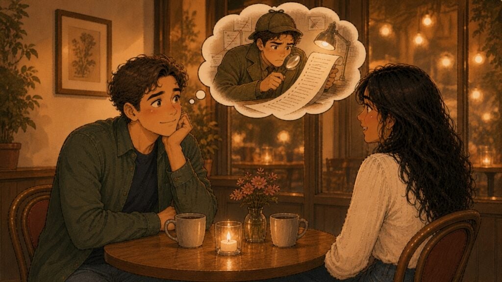 Cafe with detective daydream